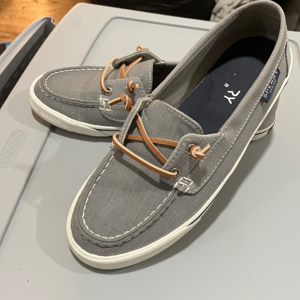 Sperry women’s boat shoes blue canvas sz 8